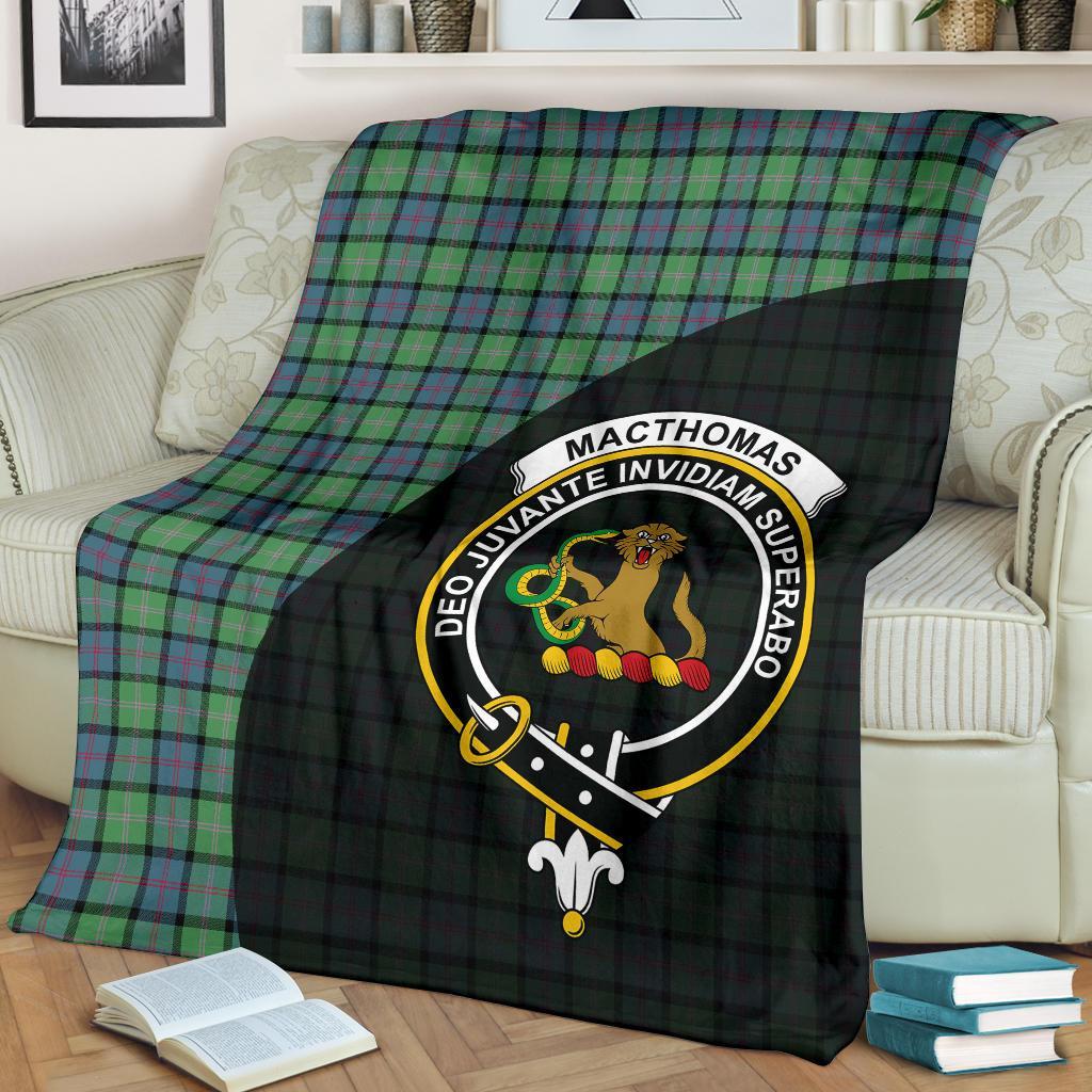 MacThomas Ancient Tartan Crest Blanket Wave Style