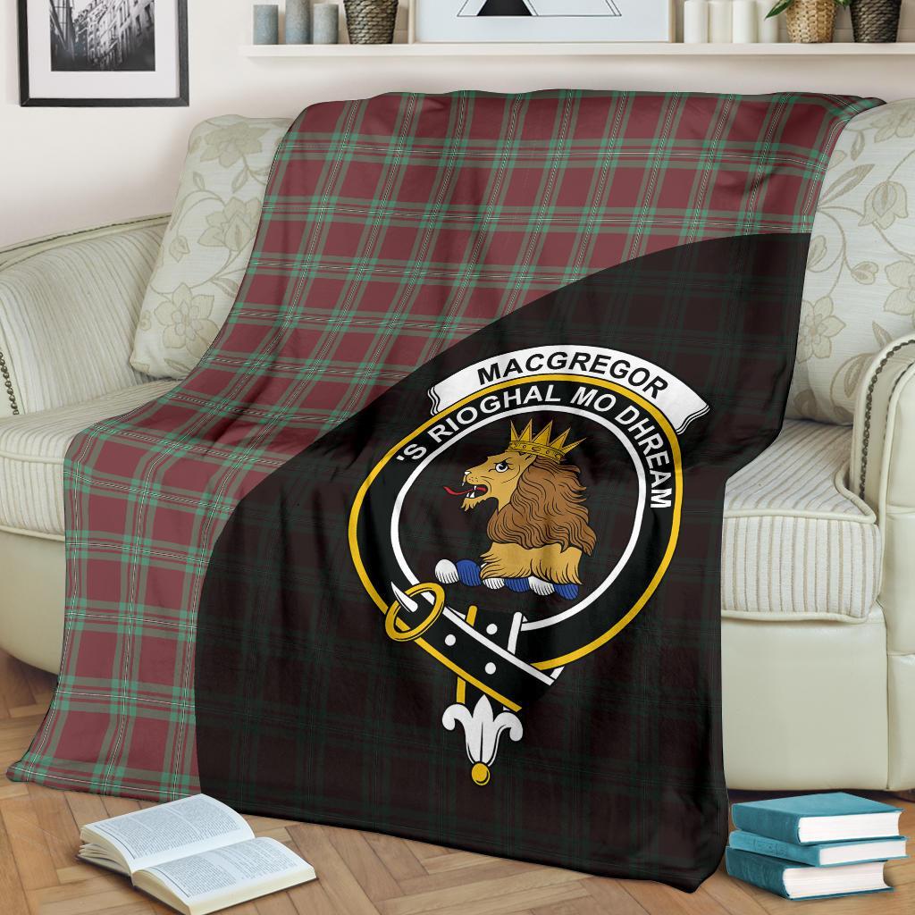 MacGregor Hunting Ancient Tartan Crest Blanket Wave Style