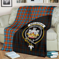 MacLachlan Ancient Tartan Crest Blanket Wave Style