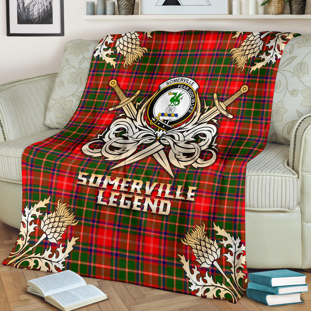 Somerville Modern Tartan Gold Courage Symbol Blanket - SP