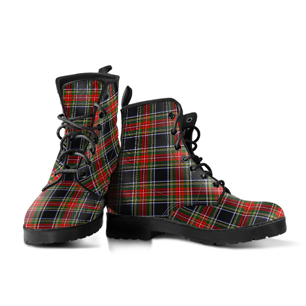 Stewart Black Tartan Leather Boots - SP