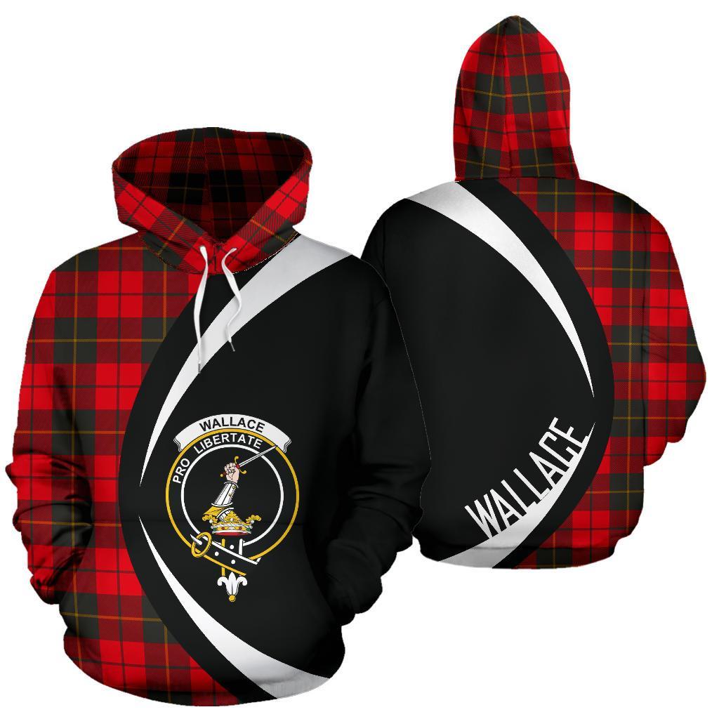 Wallace Weathered Tartan Crest Hoodie - Circle Style