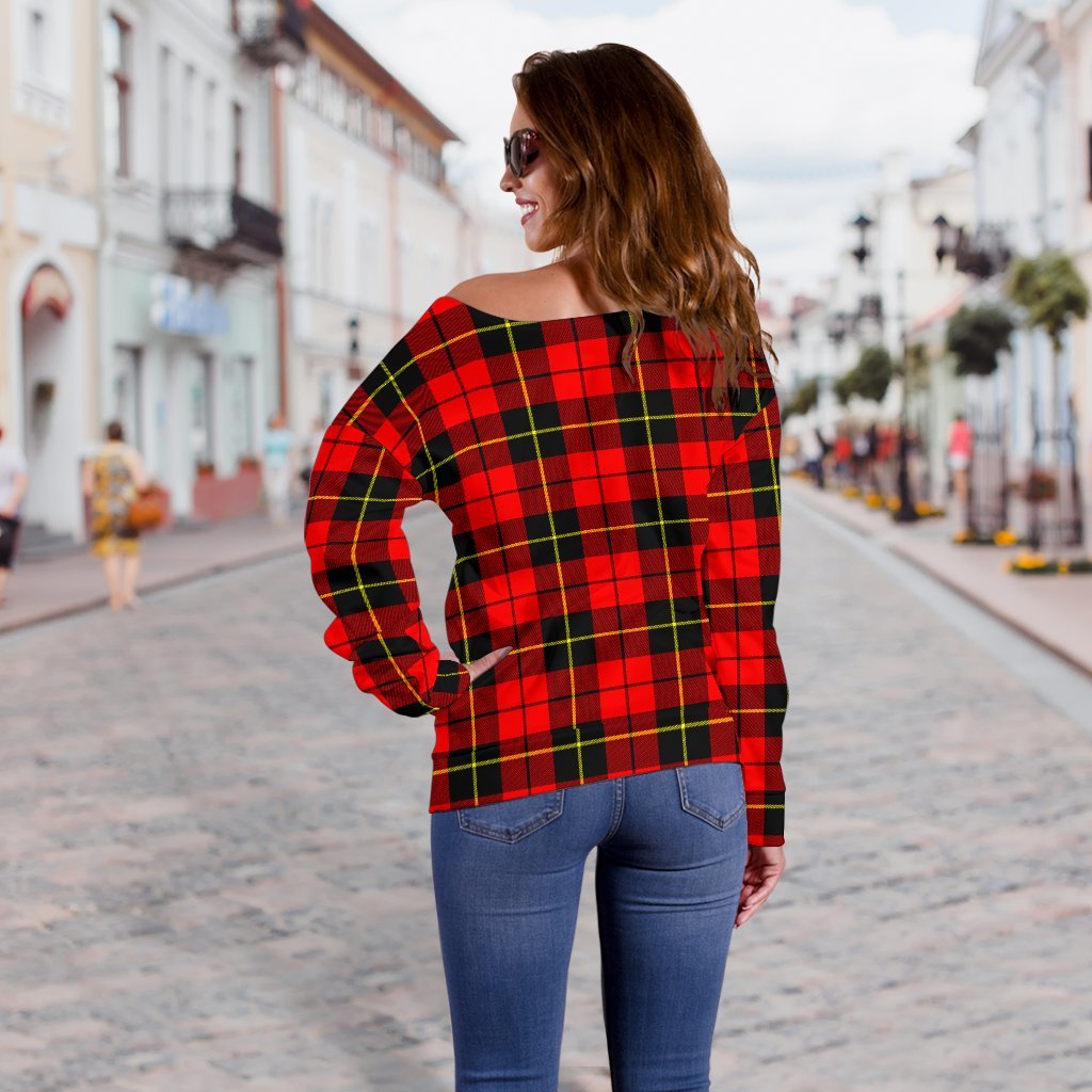 Wallace Hunting - Red Tartan Off Shoulder Sweater