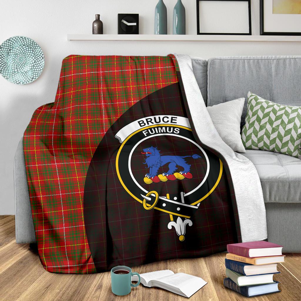 Bruce Family Modern Tartan Crest Blanket