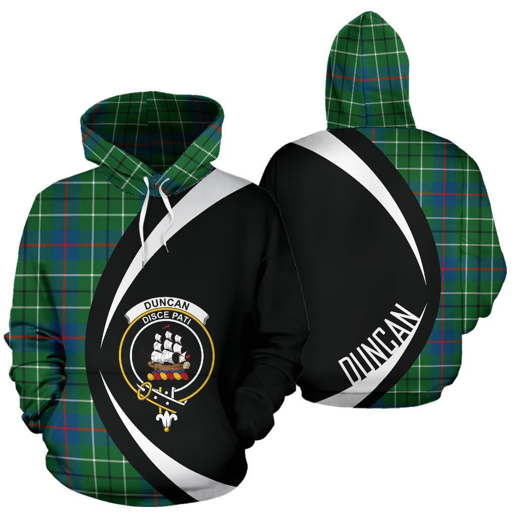 Duncan Ancient Tartan Crest Hoodie - Circle Style