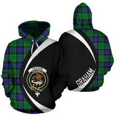 Graham of Menteith Modern Tartan Crest Hoodie - Circle Style