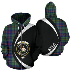 Wood Modern Tartan Crest Zipper Hoodie - Circle Style