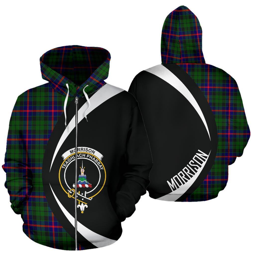 Morrison Modern Tartan Crest Zipper Hoodie - Circle Style