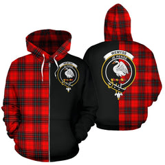 Wemyss Modern Tartan Crest Zipper Hoodie - Half Of Me Style