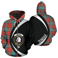 Dunbar Ancient Tartan Crest Zipper Hoodie - Circle Style