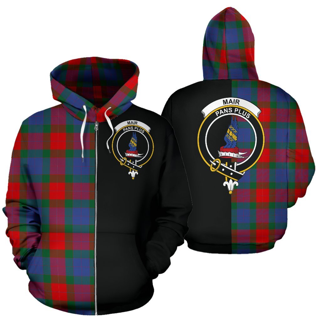 Mar Tartan Crest Zipper Hoodie - Half Of Me Style