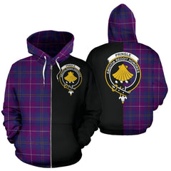 Pride of Glencoe Tartan Crest Zipper Hoodie - Half Of Me Style