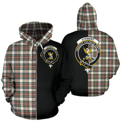 Stewart Dress Ancient Tartan Crest Zipper Hoodie - Half Of Me Style