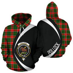 Pollock Modern Tartan Crest Hoodie - Circle Style