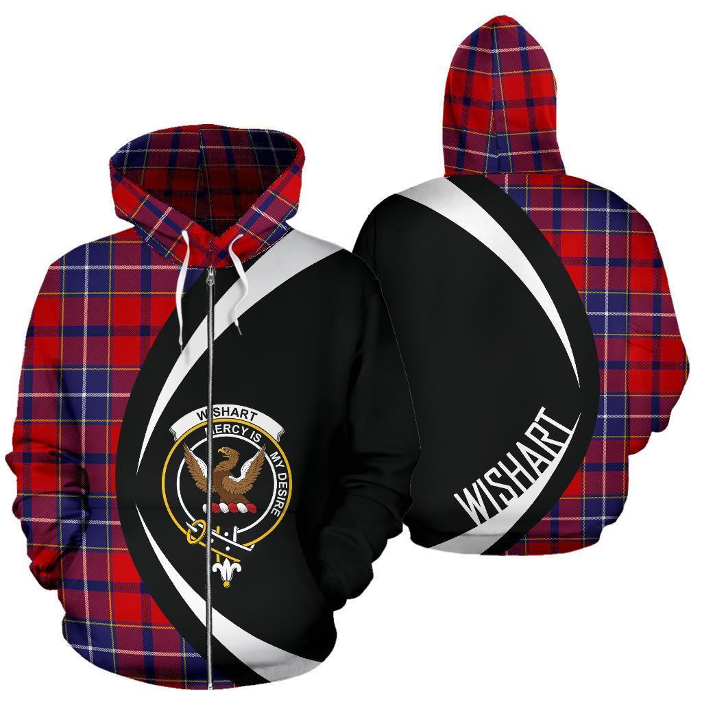 Wishart Dress Tartan Crest Zipper Hoodie - Circle Style