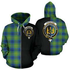 Johnston Ancient Tartan Crest Zipper Hoodie - Half Of Me Style