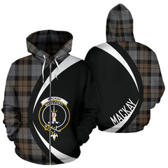 MacKay Weathered Tartan Crest Zipper Hoodie - Circle Style