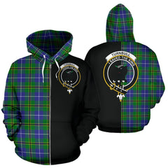 Turnbull Hunting Tartan Crest Zipper Hoodie - Half Of Me Style