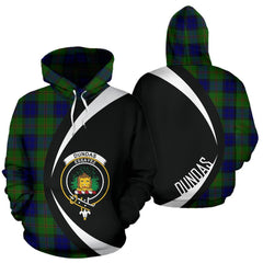 Dundas Modern Tartan Crest Hoodie - Circle Style