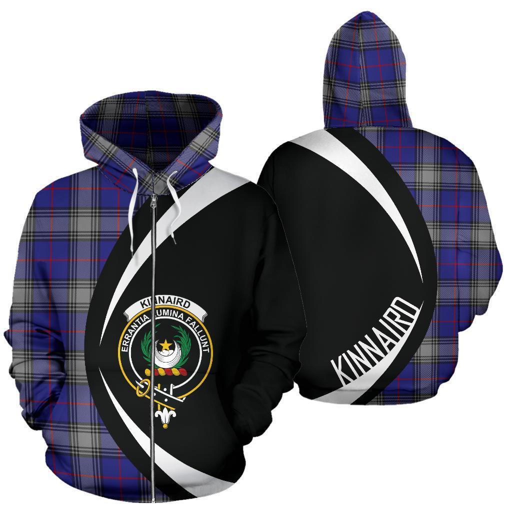 Kinnaird Tartan Crest Zipper Hoodie - Circle Style