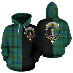 Henderson Ancient Tartan Crest Zipper Hoodie - Half Of Me Style