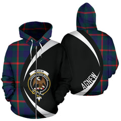 Agnew Modern Tartan Crest Zipper Hoodie - Circle Style