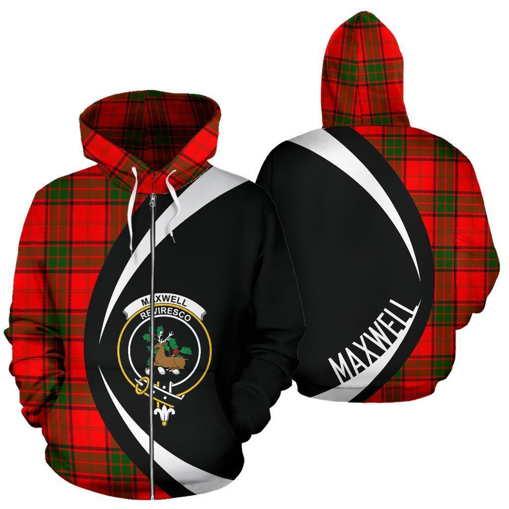 Maxwell Modern Tartan Crest Zipper Hoodie - Circle Style