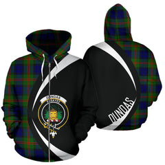 Dundas Modern 02 Tartan Crest Zipper Hoodie - Circle Style