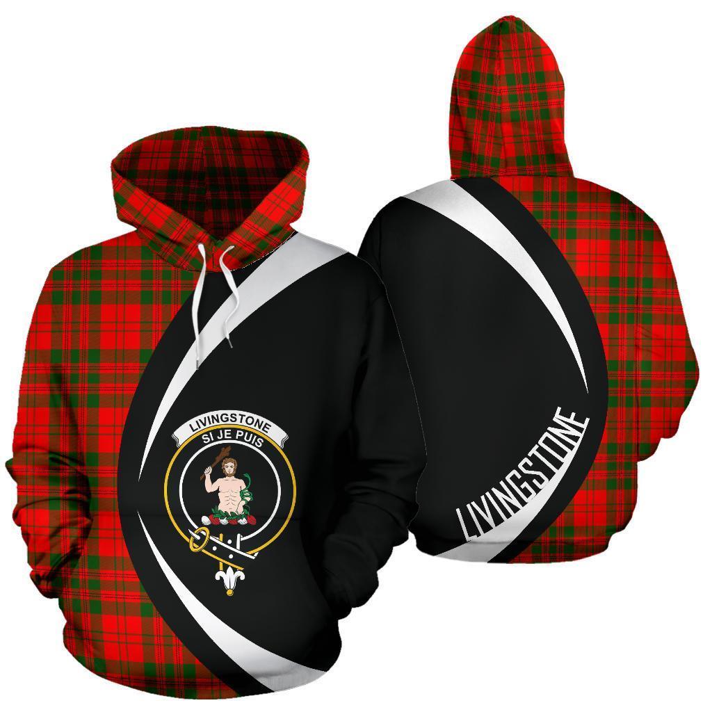 Livingstone Modern Tartan Crest Hoodie - Circle Style