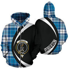 Roberton Tartan Crest Zipper Hoodie - Circle Style