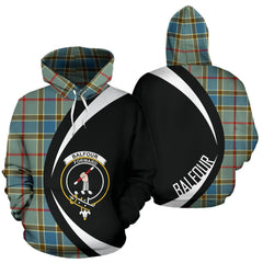 Balfour Blue Tartan Crest Hoodie - Circle Style