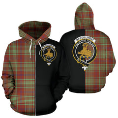 MacGillivray Hunting Ancient Tartan Crest Zipper Hoodie - Half Of Me Style