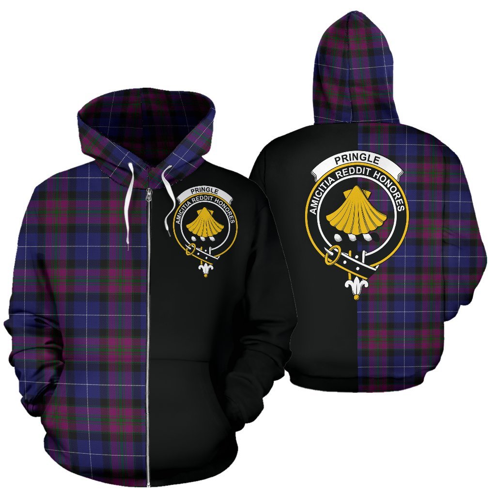 Pride of Scotland Tartan Crest Zipper Hoodie - Half Of Me Style