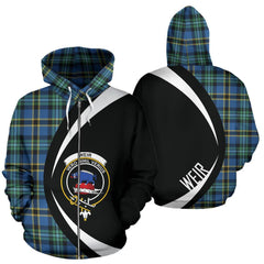 Weir Ancient Tartan Crest Zipper Hoodie - Circle Style