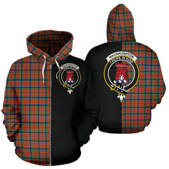 MacNaughton Ancient Tartan Crest Zipper Hoodie - Half Of Me Style