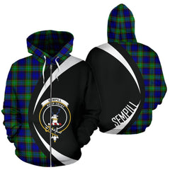 Sempill Modern Tartan Crest Zipper Hoodie - Circle Style