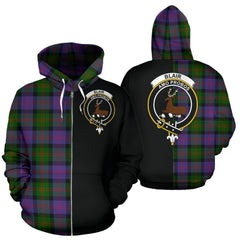 Blair Modern Tartan Crest Zipper Hoodie - Half Of Me Style