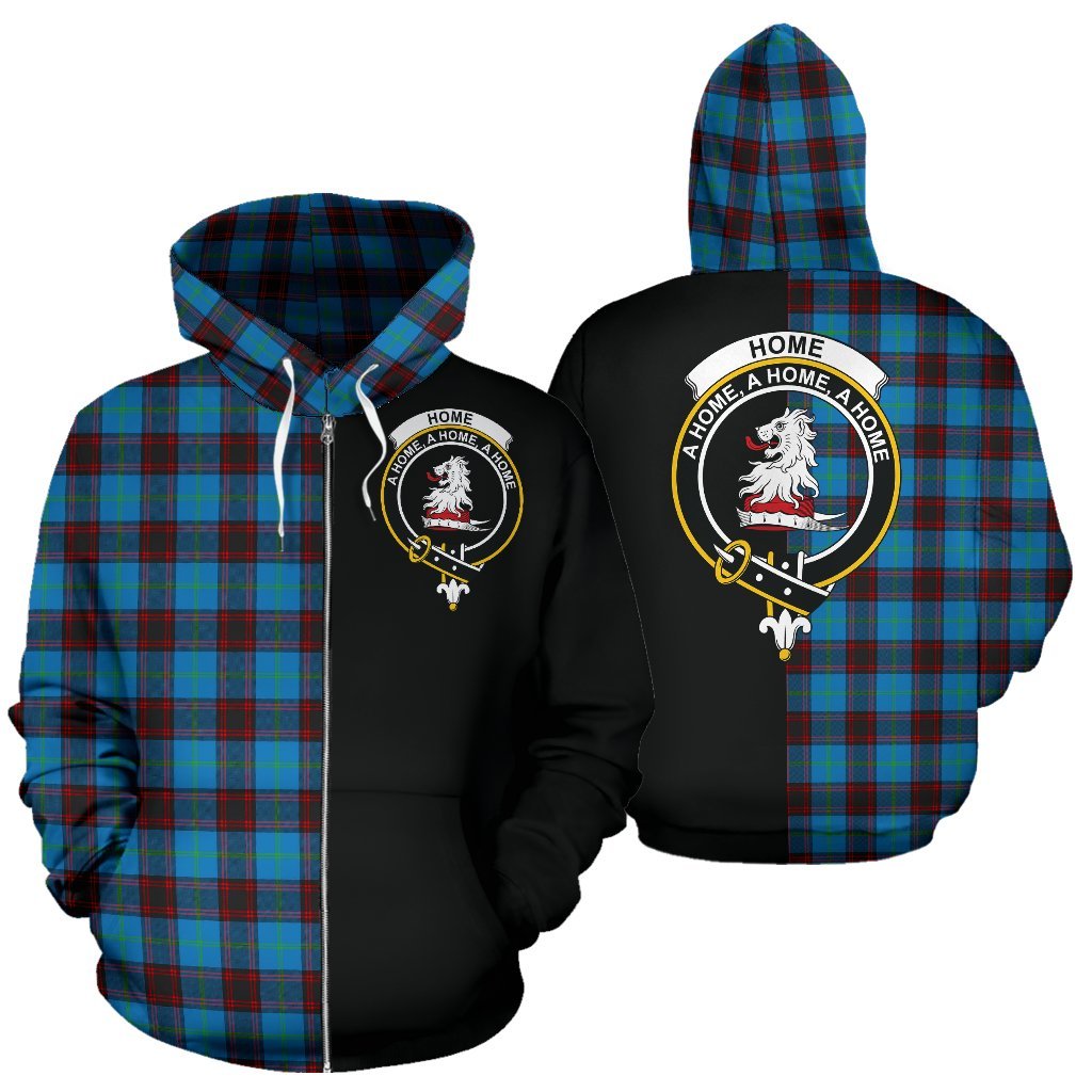 Home Ancient Tartan Crest Zipper Hoodie - Half Of Me Style