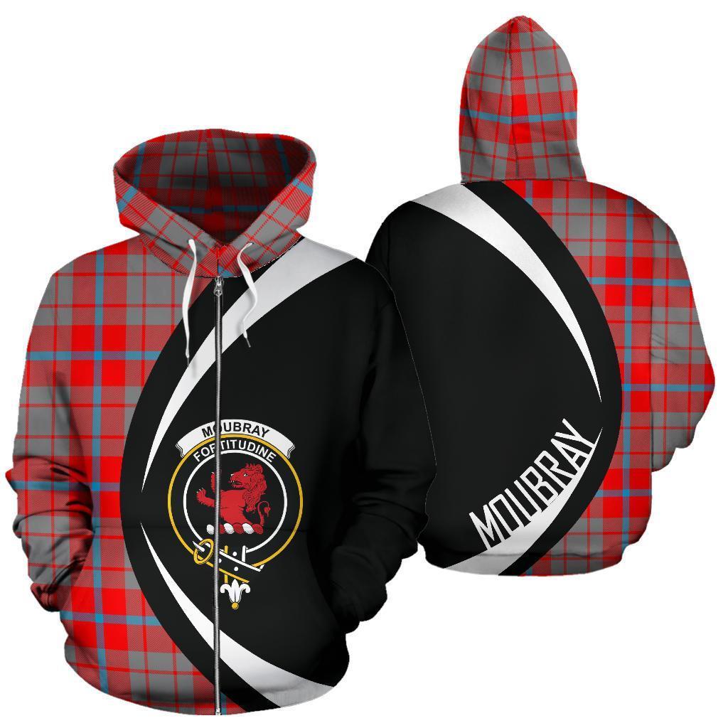 Moubray Tartan Crest Zipper Hoodie - Circle Style