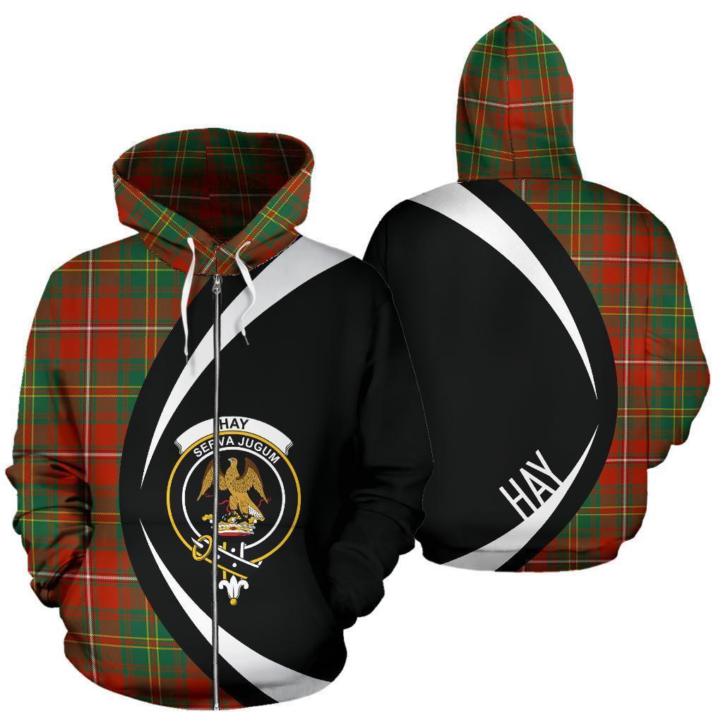 Hay Ancient Tartan Crest Zipper Hoodie - Circle Style