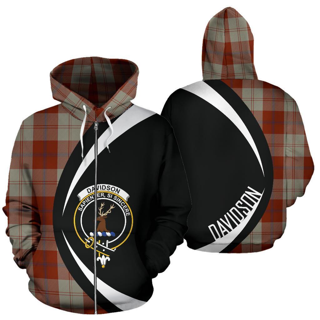 Davidson Dress Dancers Tartan Crest Zipper Hoodie - Circle Style