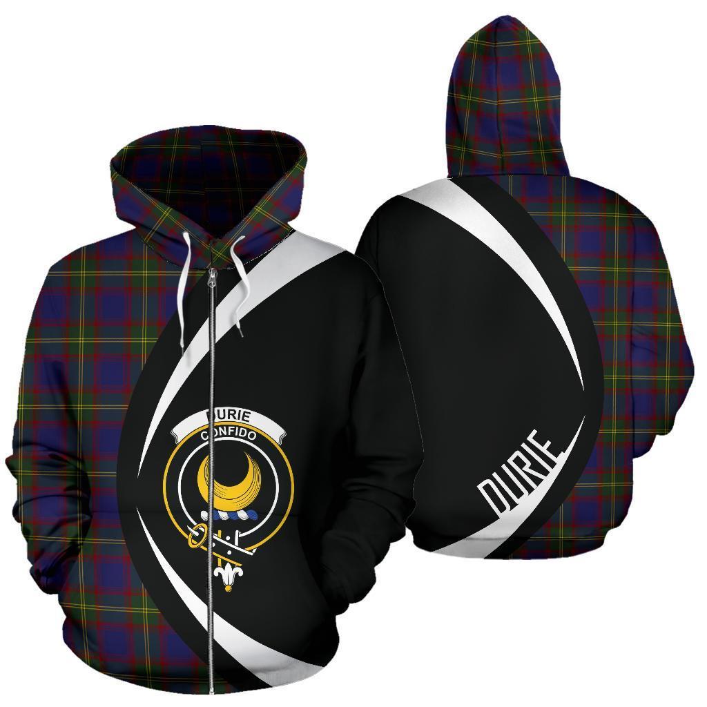 Durie Tartan Crest Zipper Hoodie - Circle Style