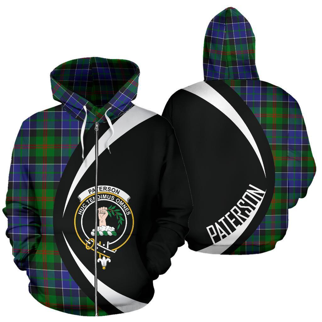 Paterson Tartan Crest Zipper Hoodie - Circle Style