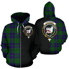 Lockhart Modern Tartan Crest Zipper Hoodie - Half Of Me Style