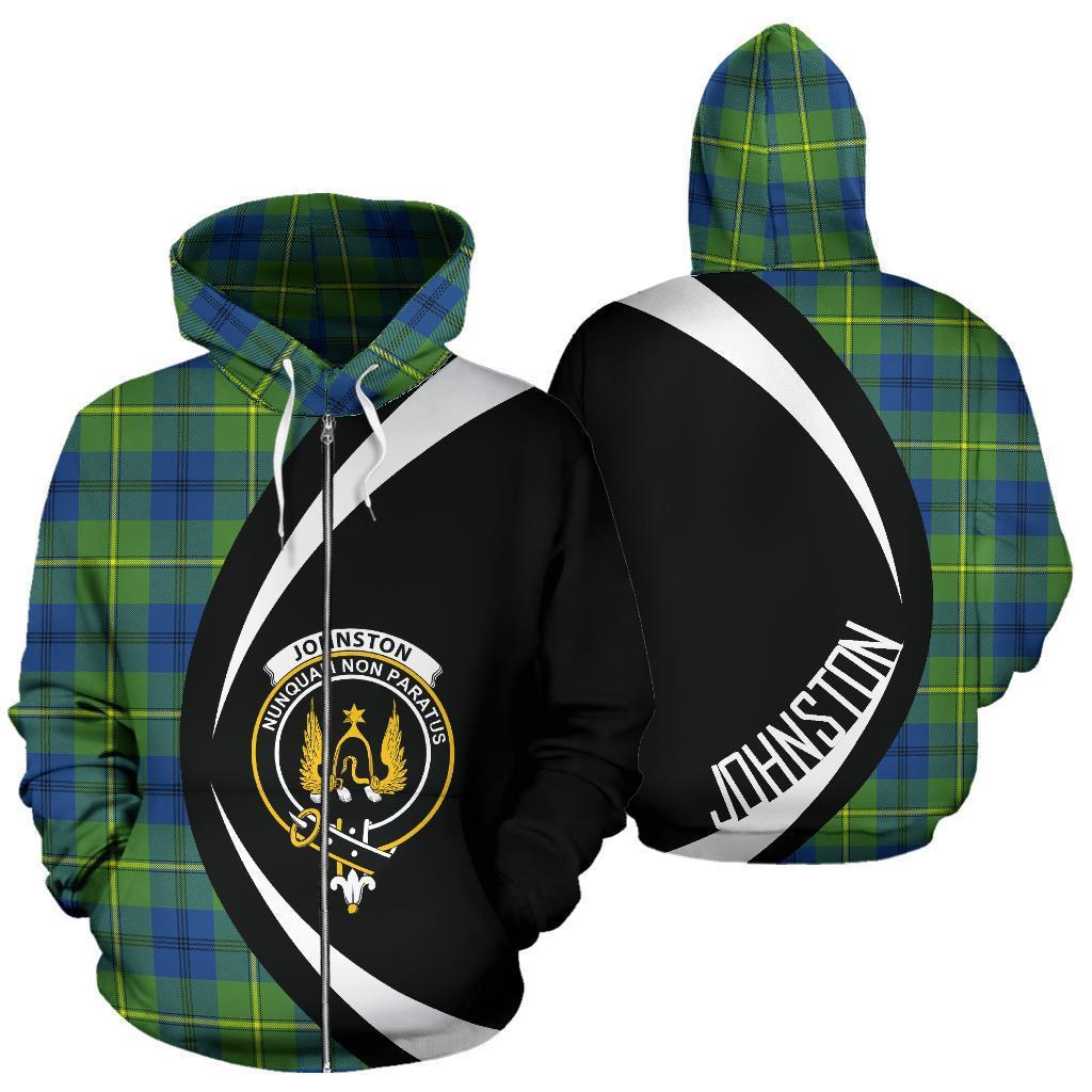 Johnston Ancient Tartan Crest Zipper Hoodie - Circle Style