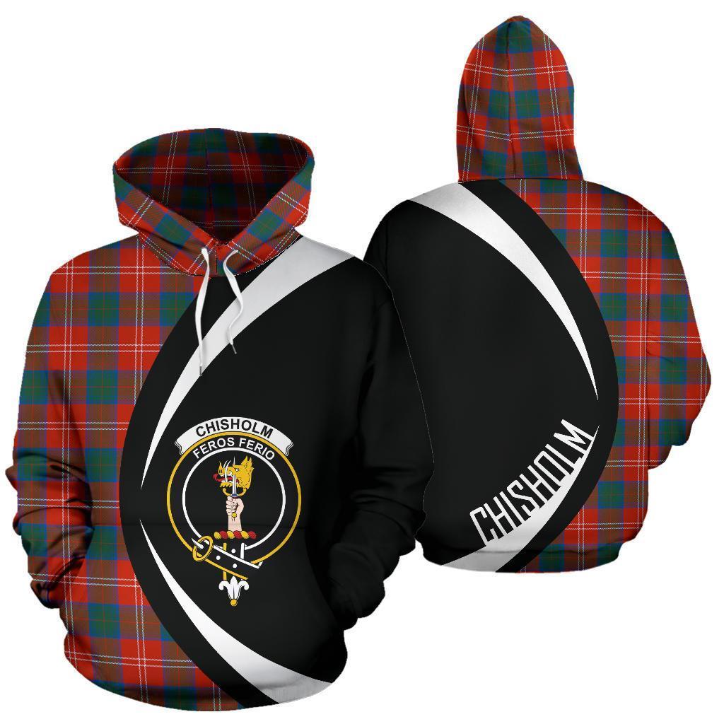 Chisholm Ancient Tartan Crest Hoodie - Circle Style