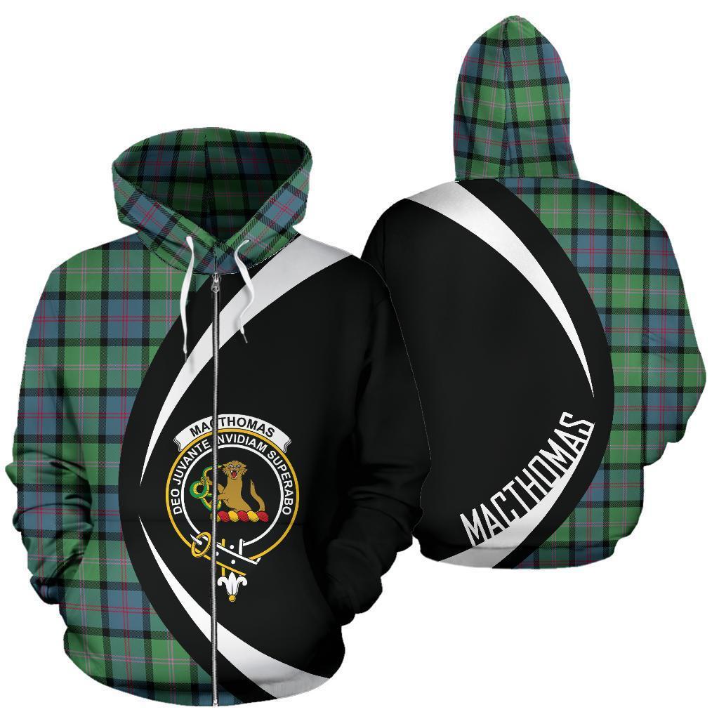 MacThomas Ancient Tartan Crest Zipper Hoodie - Circle Style