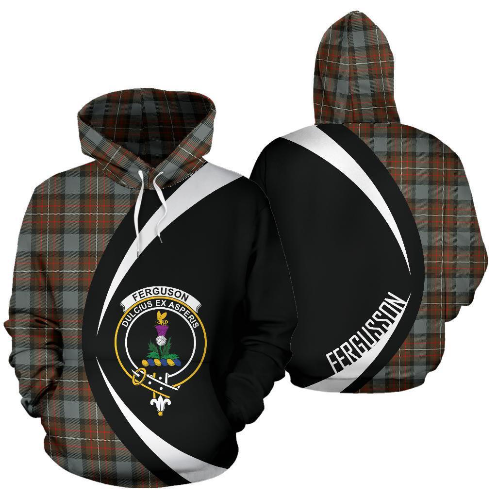 Fergusson Weathered Tartan Crest Hoodie - Circle Style