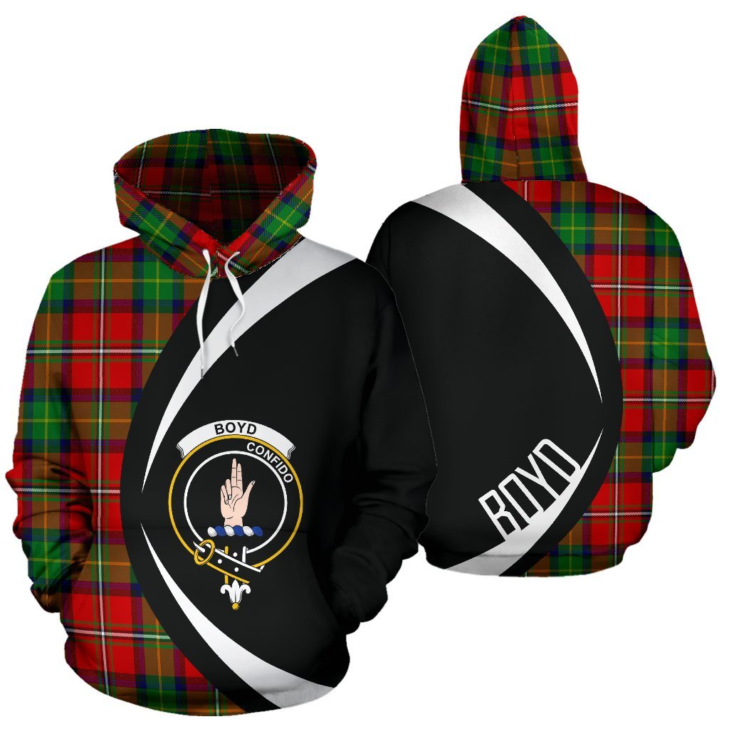 Boyd Modern Tartan Crest Hoodie - Circle Style