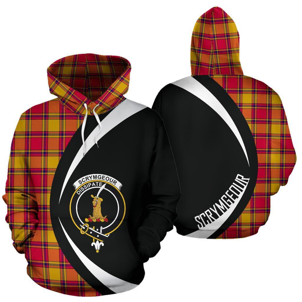 Scrymgeour Tartan Crest Hoodie - Circle Style